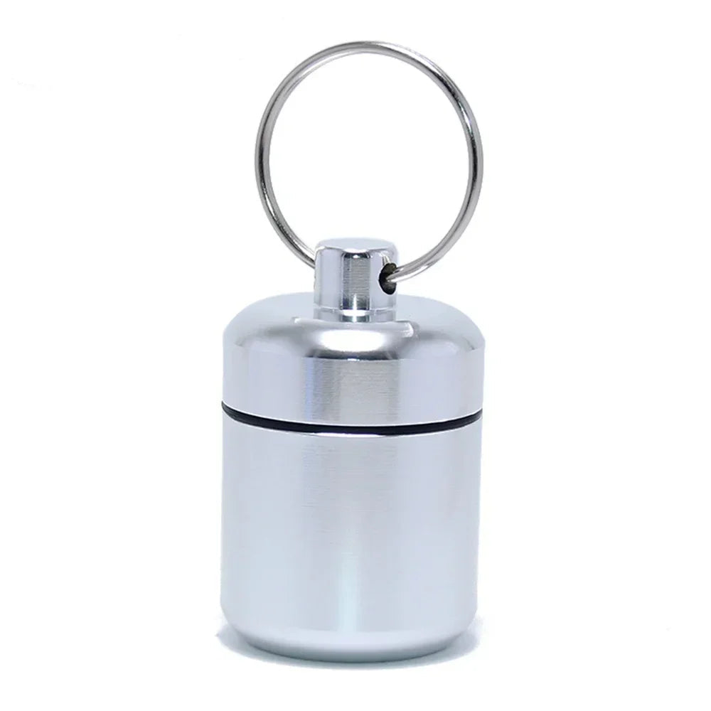 Aluminum Waterproof Keychain Pill Box